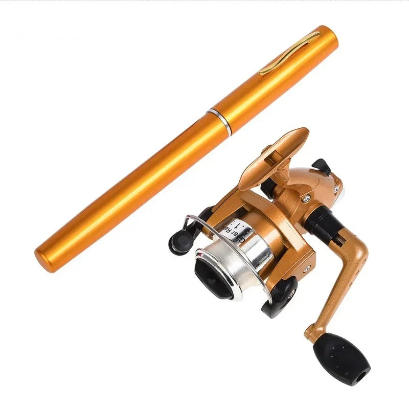 1/Set Outdoor Portable Mini Pen Fishing Rod Telescopic Pocket Rod Mini Ice Fishing Pole Fishing Accessories Gear