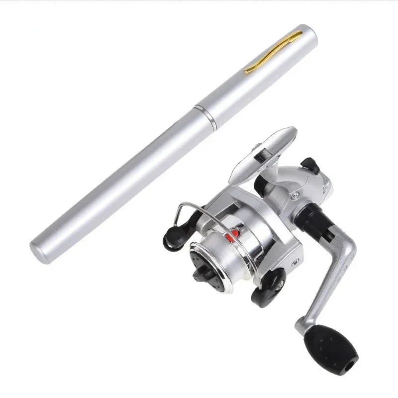 1/Set Outdoor Portable Mini Pen Fishing Rod Telescopic Pocket Rod Mini Ice Fishing Pole Fishing Accessories Gear