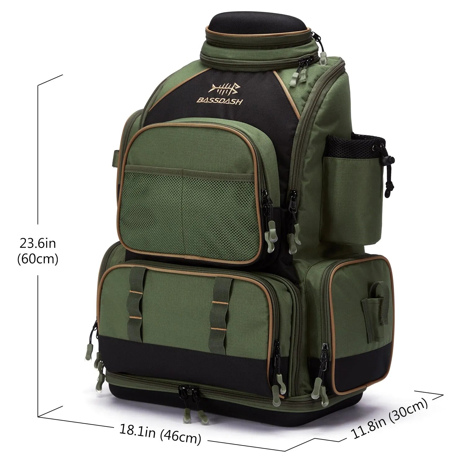 Multifunctional Fishing Tackle Backpack Lightweight Tactical Soft Tackle Box with Protective Rain Cover