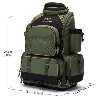 Multifunctional Fishing Tackle Backpack Lightweight Tactical Soft Tackle Box with Protective Rain Cover